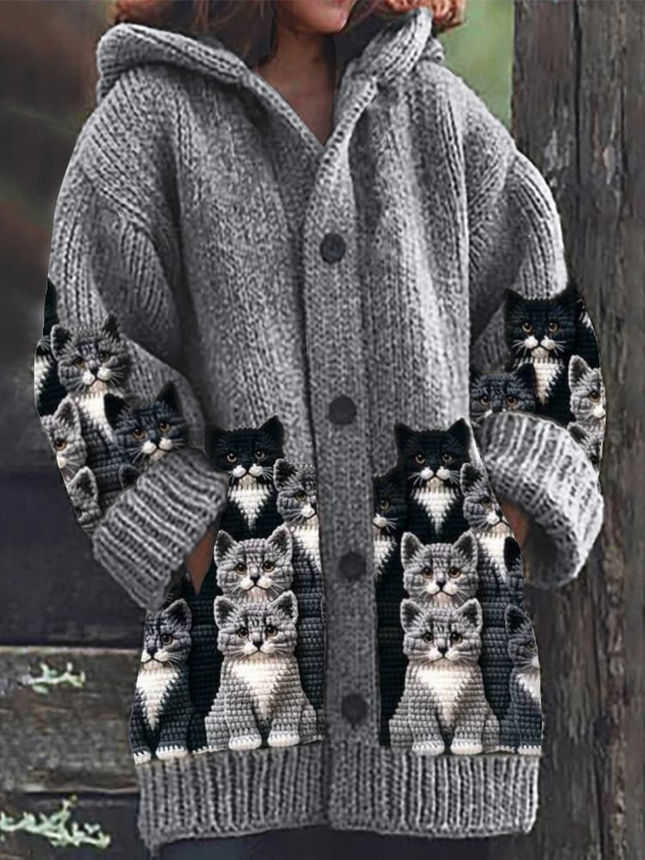 Jasmin | Cat Print Cardigan 3