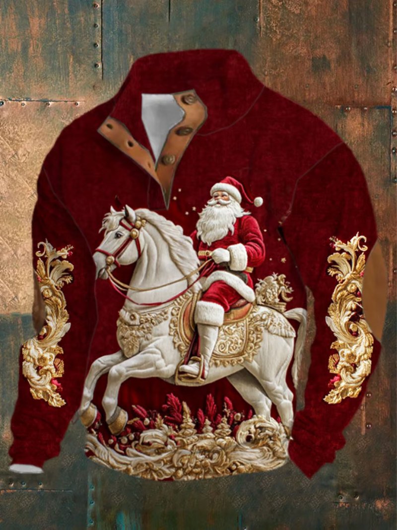 Leonardo - Christmas sweater with equestrian print 0