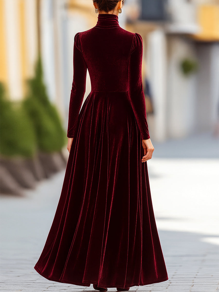 Luisa | Elegant Burgundy Dress 1