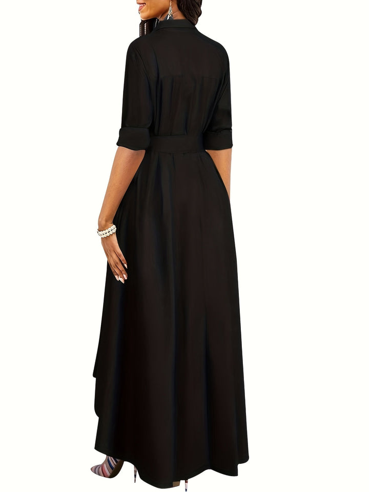 Marianne | Holiday Perfect Button-Front Maxi Dress 8