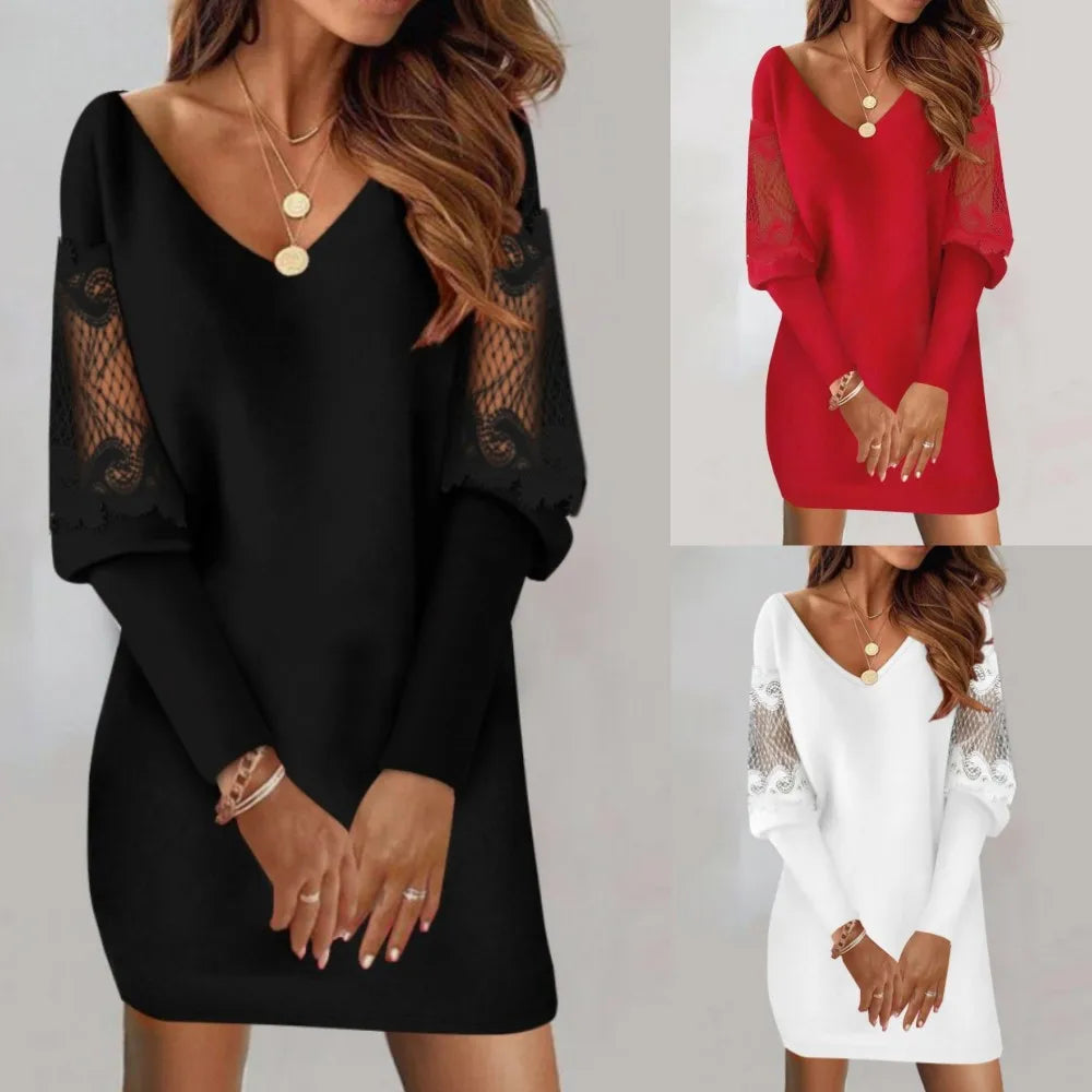 Marilyn – Elegant Lace-Sleeve Comfort Dress 4