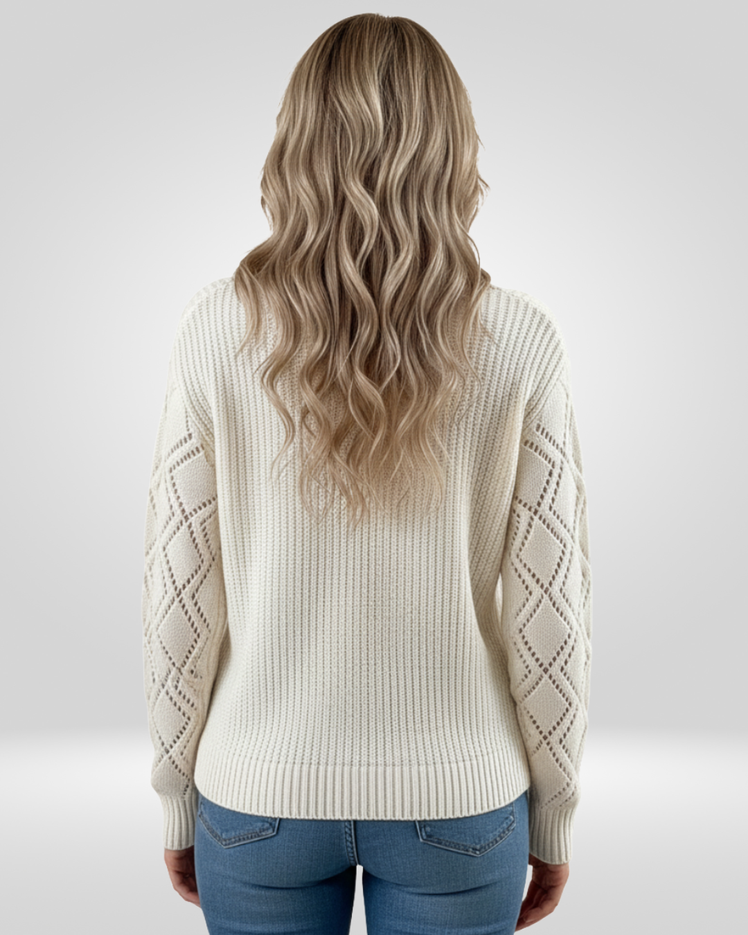 Marjoram | Knitted color block sweater with V-neck 2