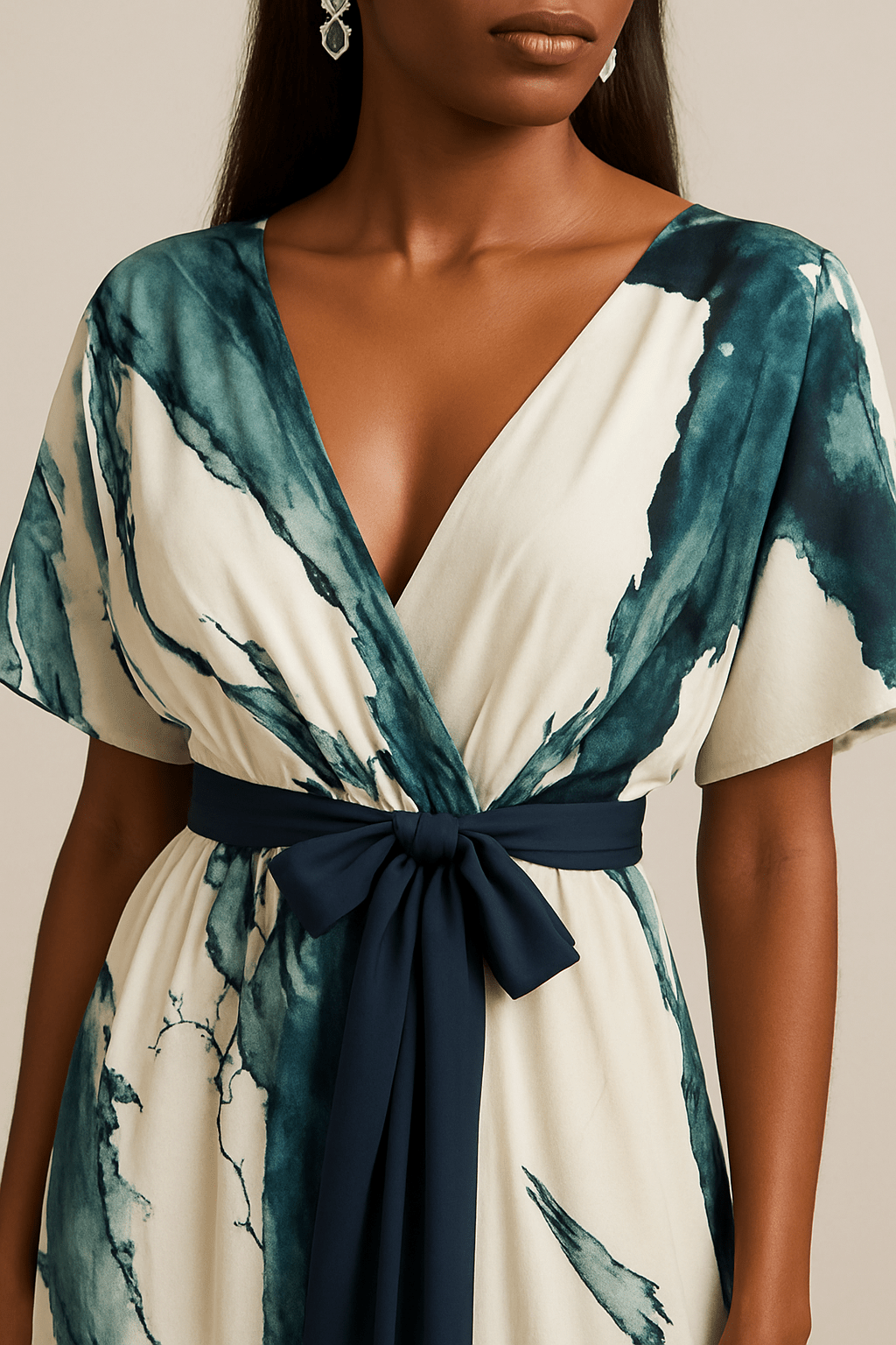 Nayla™ | Elegant Watercolor Print Dress 2