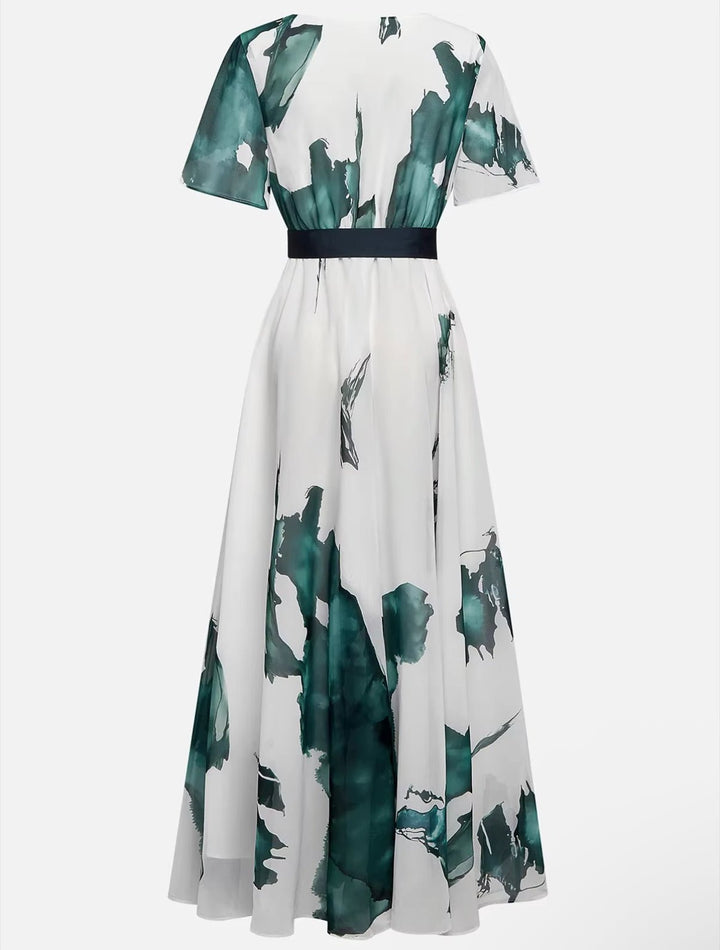 Nayla™ | Elegant Watercolor Print Dress 4