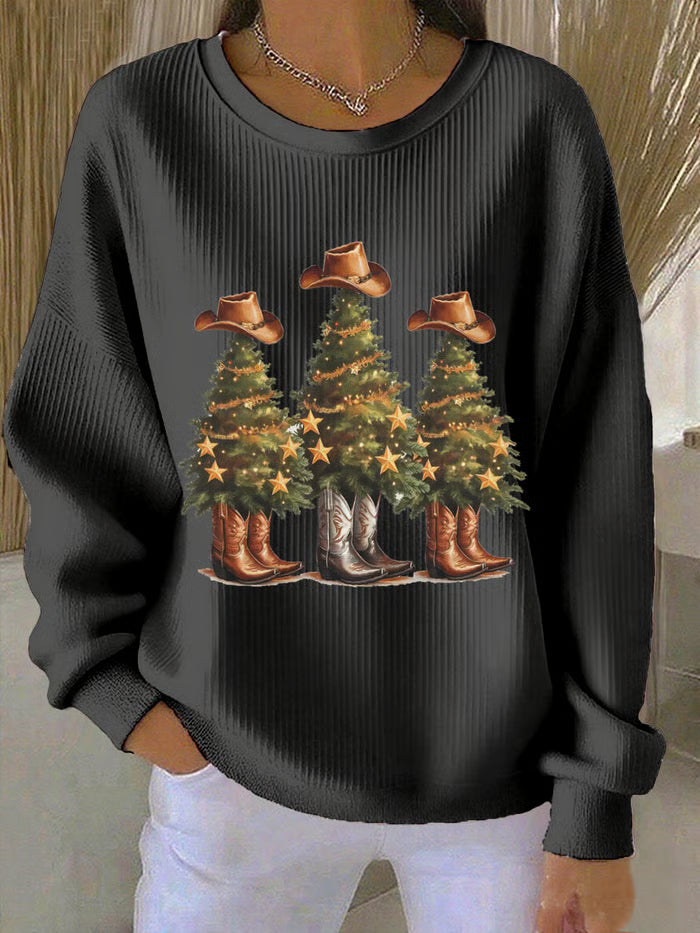Noor - Christmas sweater with western Christmas trees 1