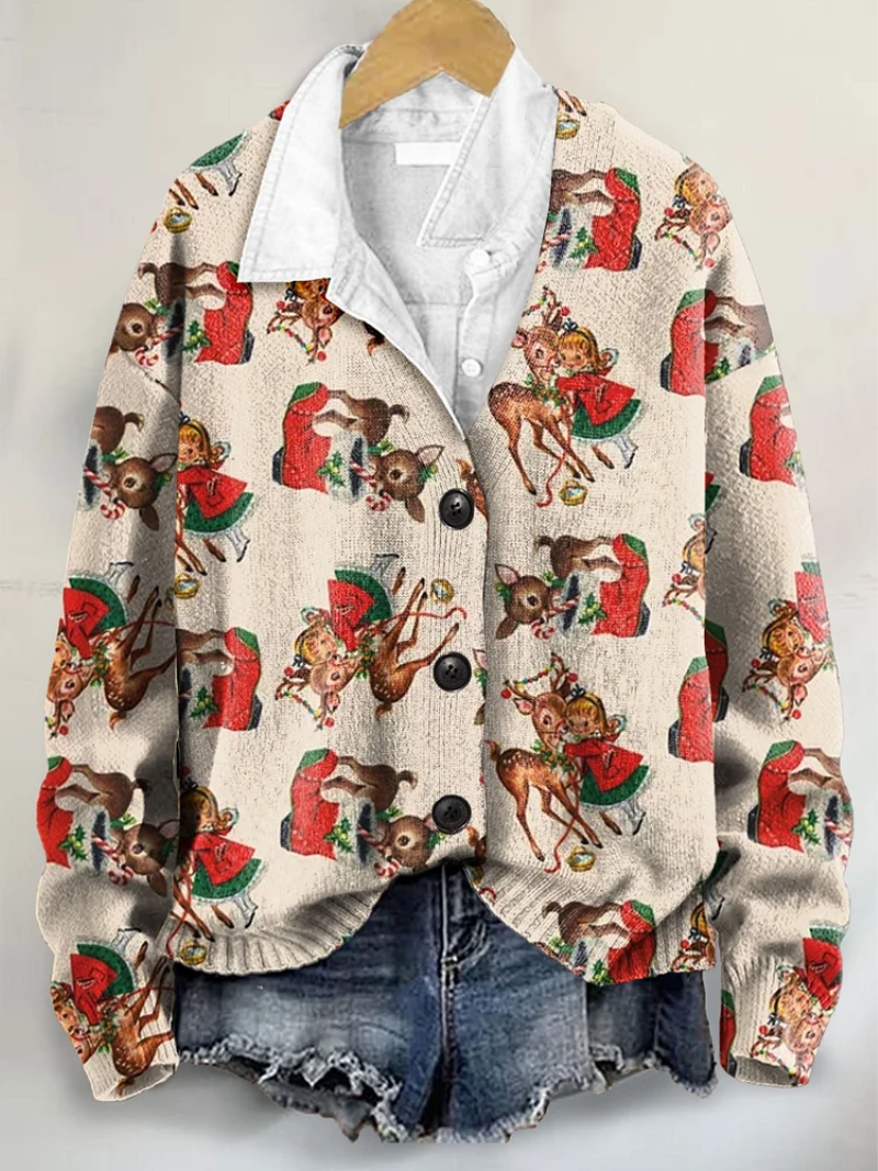 Noor – Christmas blouse with reindeer 0