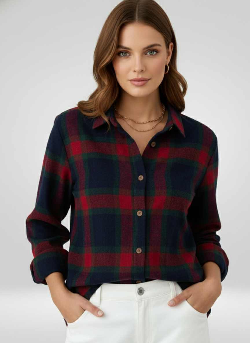 Nora | Checked knitted blouse 0