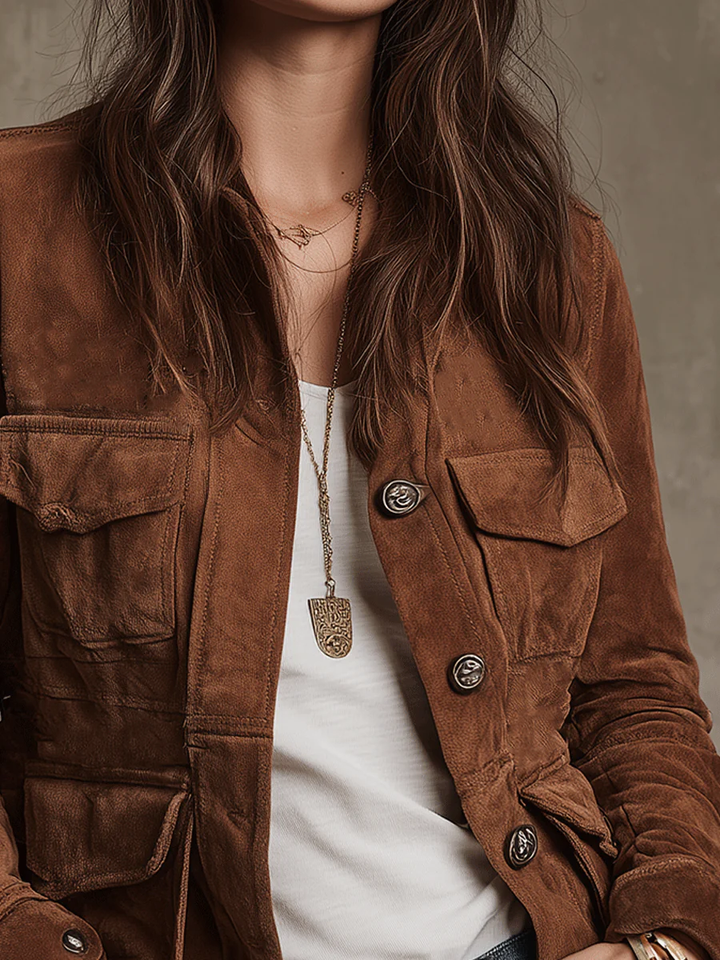 Nora | Faux Suede Multi-Pocket Jacket 2