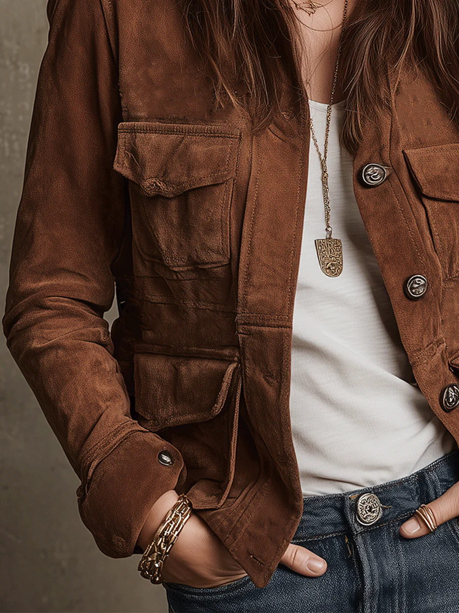 Nora | Faux Suede Multi-Pocket Jacket 3