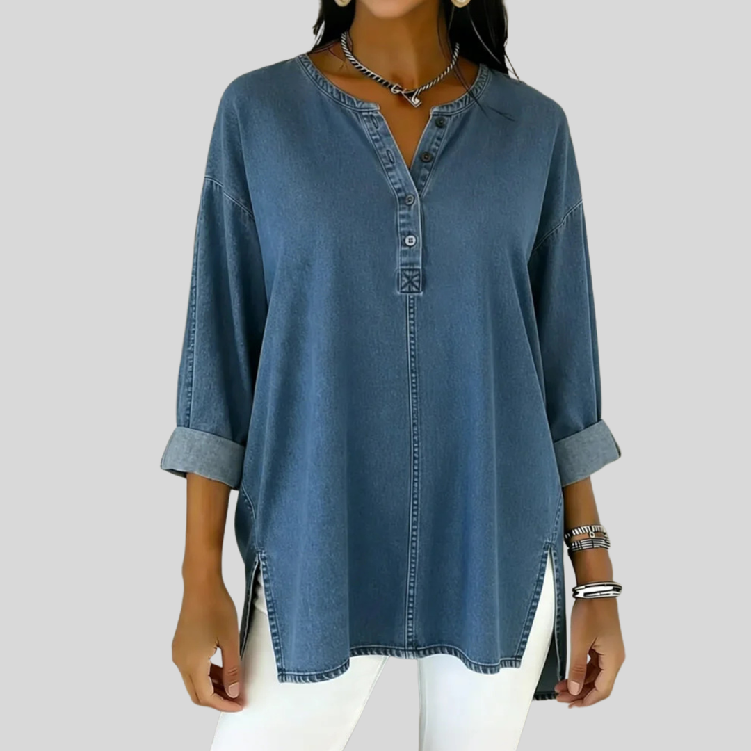 Parielle™ | Effortless Denim Shirt for Women 0