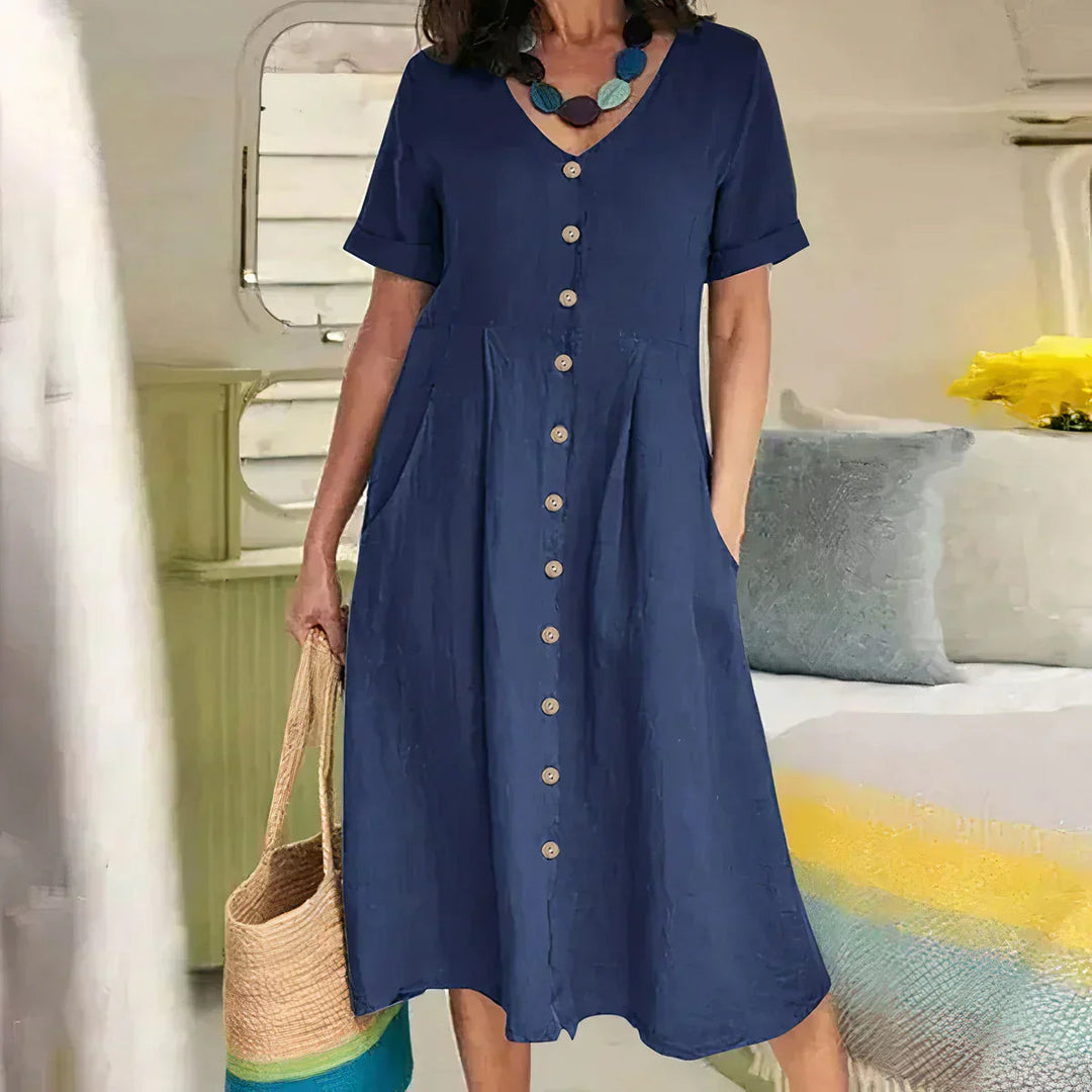 Quency | Elegant Linen Summer Dress 1