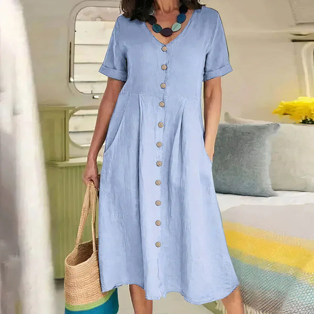 Quency | Elegant Linen Summer Dress 2