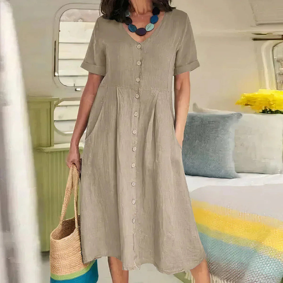 Quency | Elegant Linen Summer Dress 3