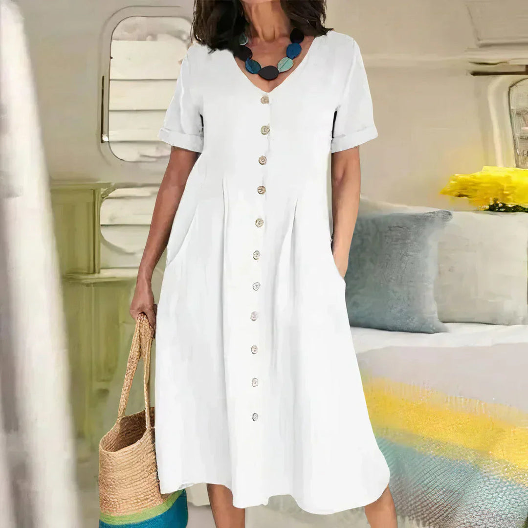 Quency | Elegant Linen Summer Dress 6