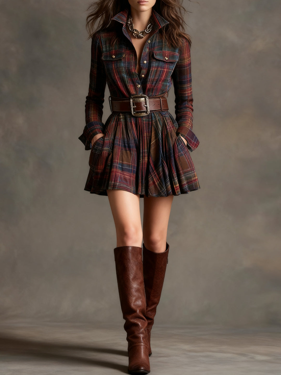 Rebecca | Plaid Mini Dress 0