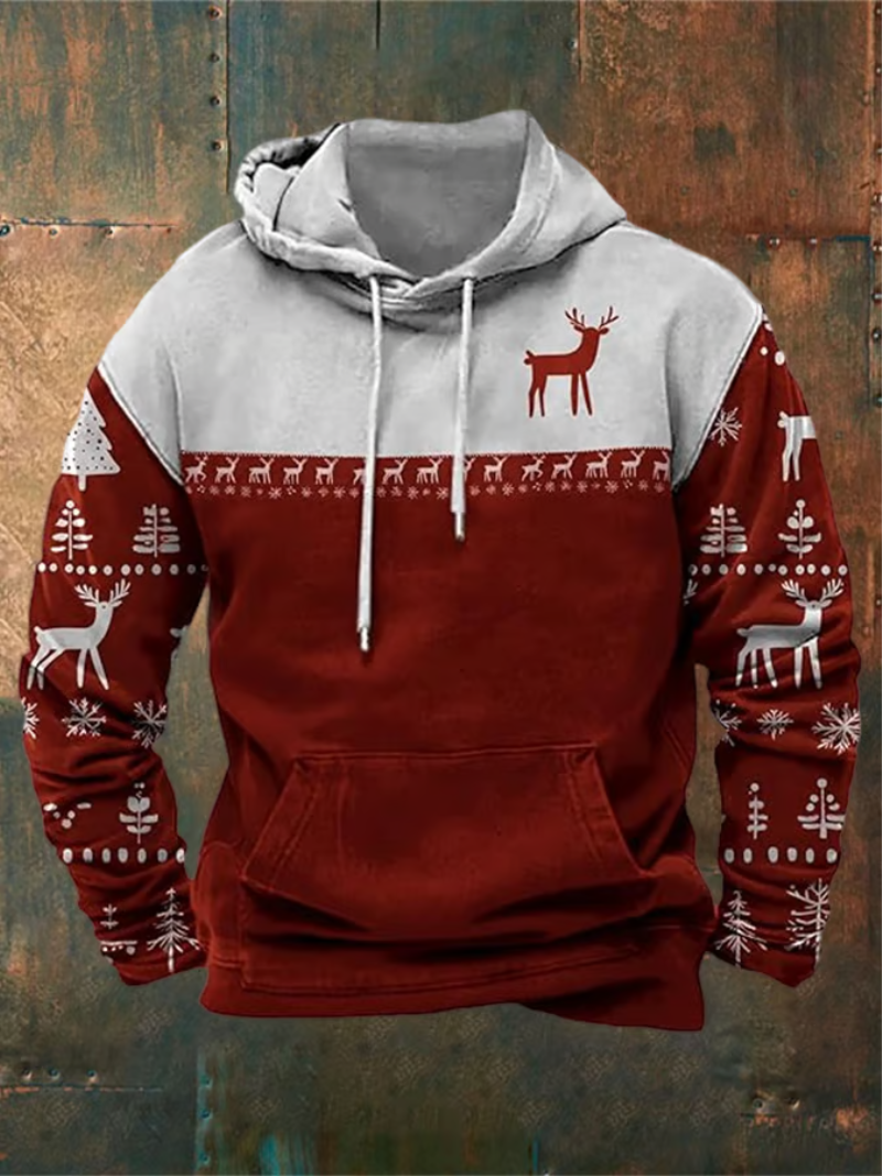 Ruben - Christmas hoodie with reindeer print 0
