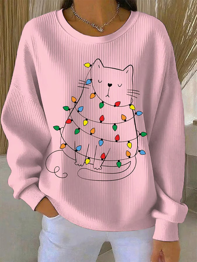 Saar - Christmas sweater with cat motif 0