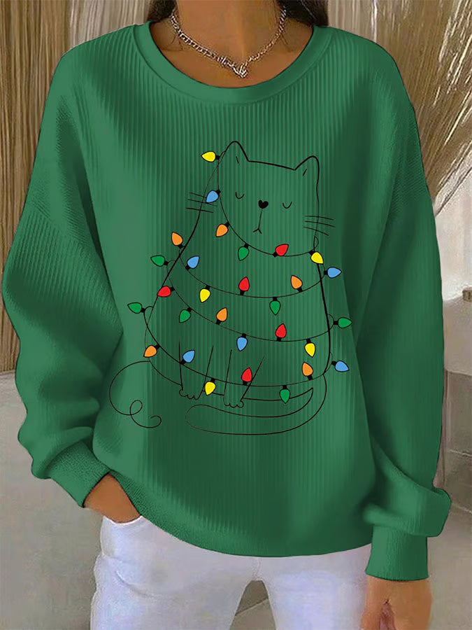 Saar - Christmas sweater with cat motif 1