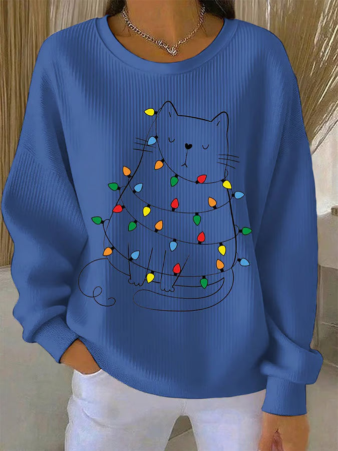 Saar - Christmas sweater with cat motif 2
