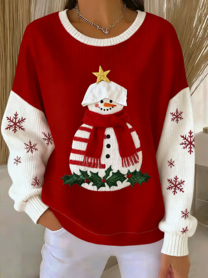 Sanne - Christmas sweater with snowman design 0