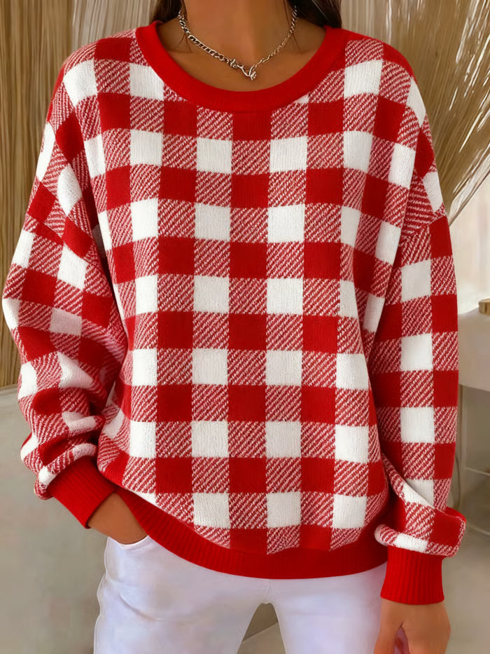 Tess - Knitted sweater with diamond pattern 0