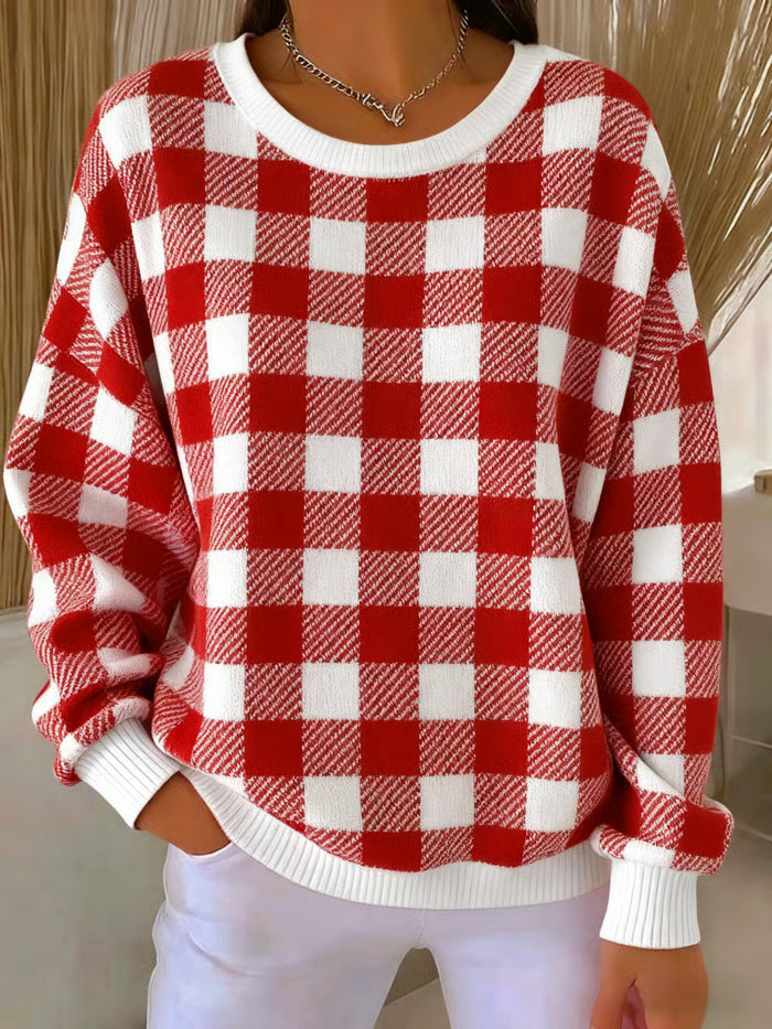 Tess - Knitted sweater with diamond pattern 1