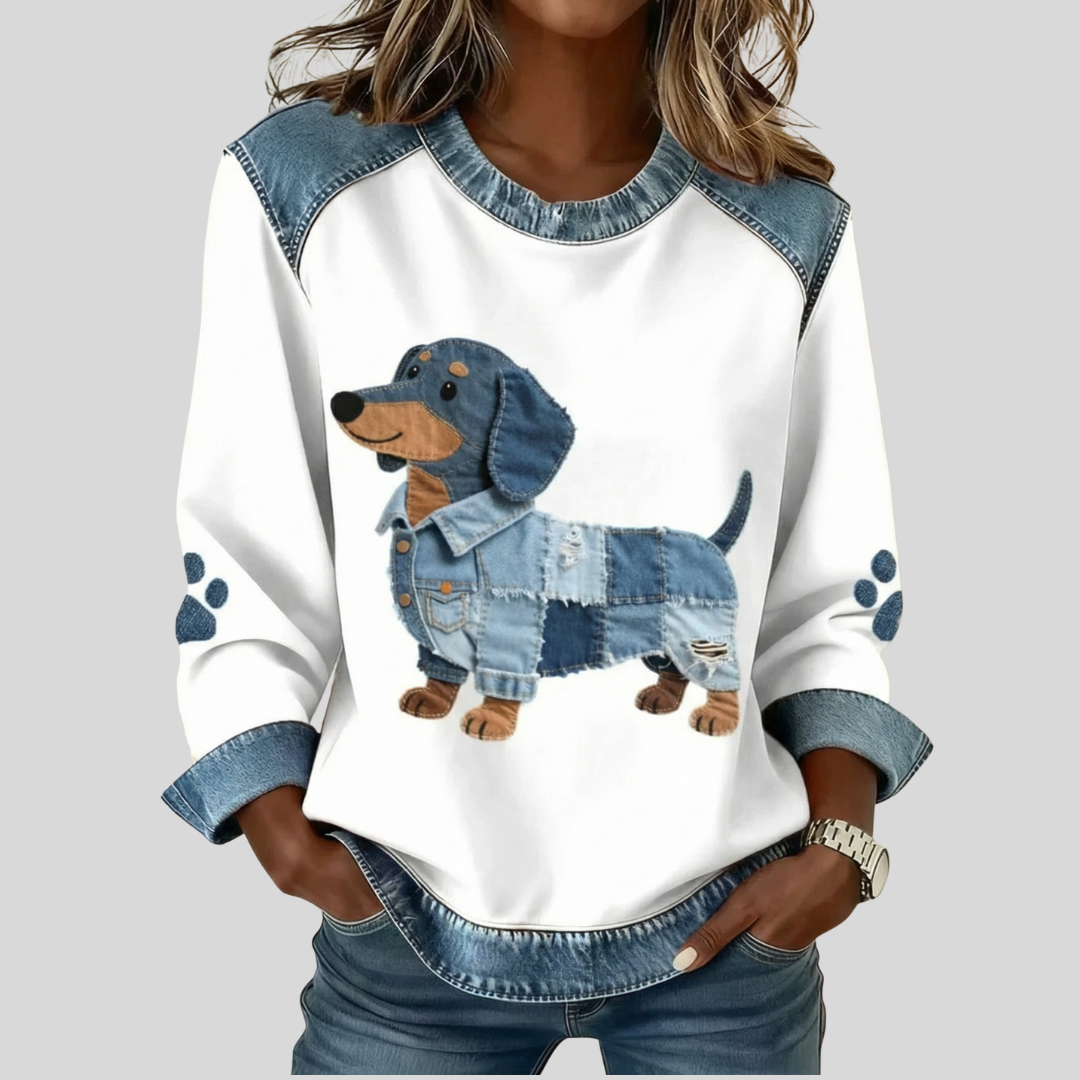 Trinity™ | Playful Dog Print Top 0