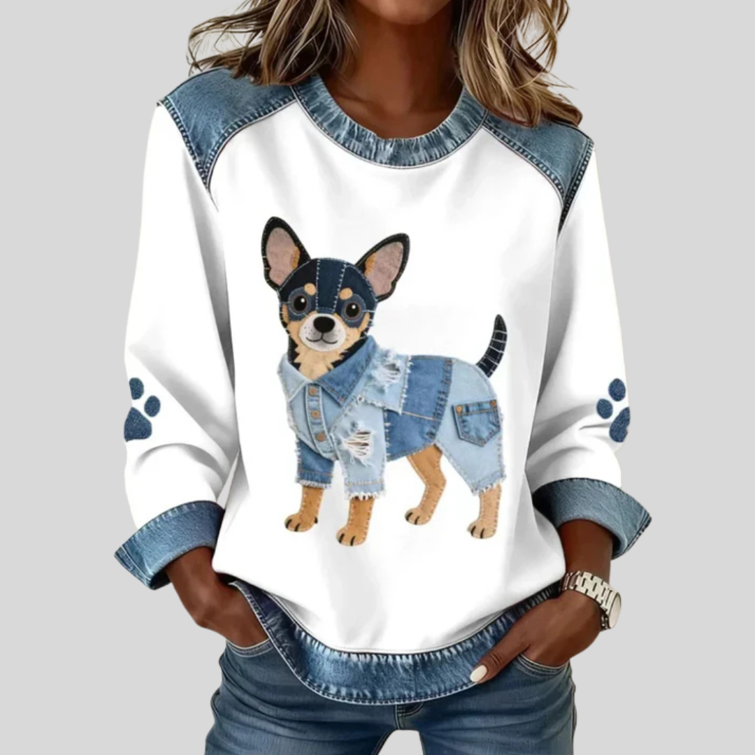 Trinity™ | Playful Dog Print Top 1