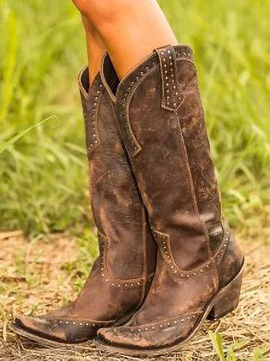 Vintage Studded Cowgirl Boots 0