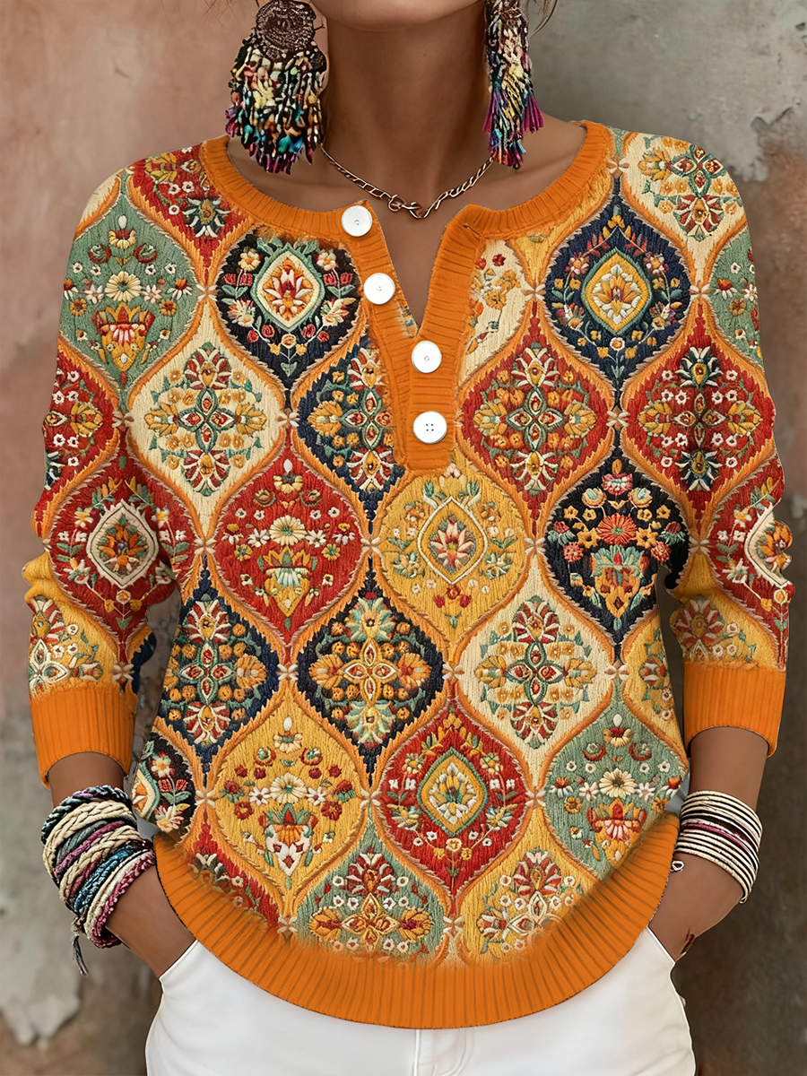 Women's Bohemian Boho Floral Art Printed Tops 0