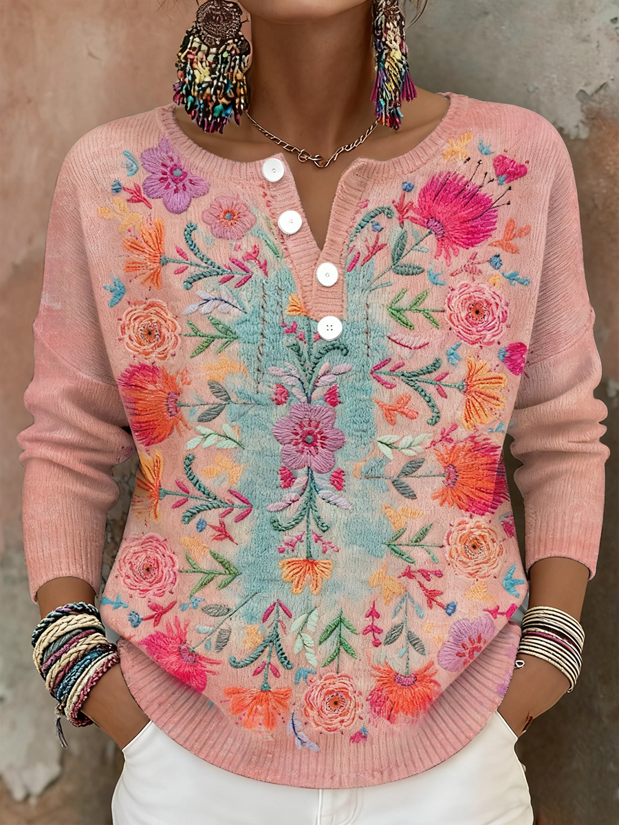 Women's Bohemian Boho Floral Art Printed Tops 0