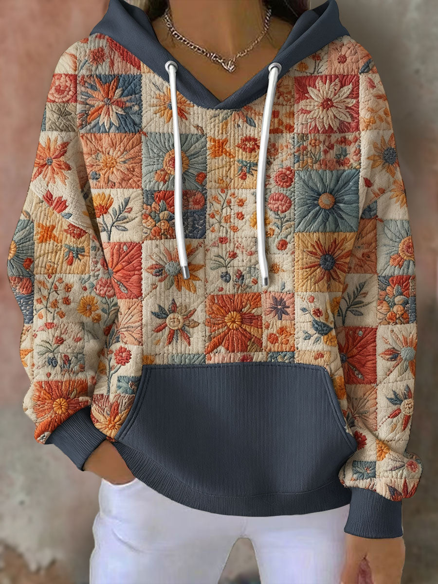 Women's Boho Bohemian Floral Art Printed Hoodie 0