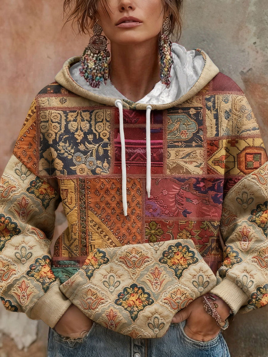 Women's Boho Bohemian Floral Art Printed Hoodie 0
