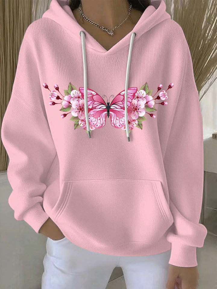 Women's Breast Cancer Pink Print Casual Hoodie 0