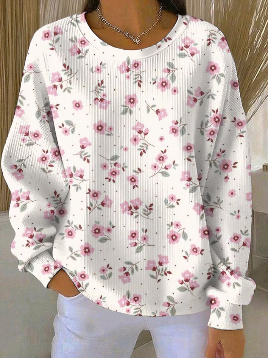 Women's Breast Cancer Pink Print Casual Sweatshirt 0