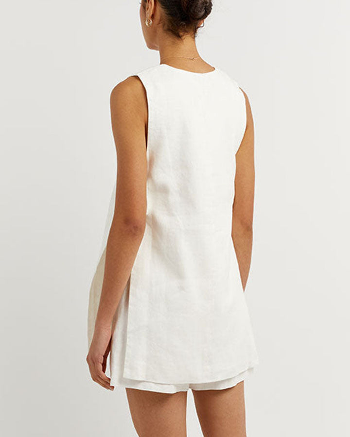 Fiona - Sleeveless Buttoned Set